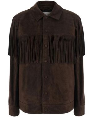 FRAME Jassen ,Bruin ,Leer Suede Rodeo Jacket - Zwart