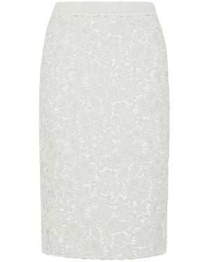 P.A.R.O.S.H. Copper Openwork Skirt - Wit