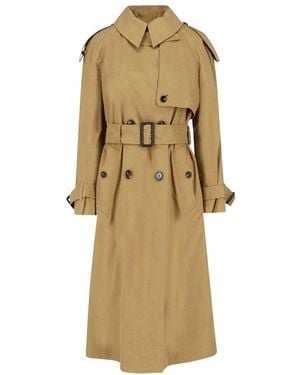 Burberry Langer Canvas Fitzrovia Trenchcoat Mit Wärmer - Natur