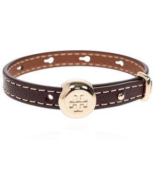 Tory Burch Accessoires ,Bruin ,Leer Icon Leren Armband