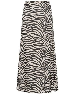 Gestuz Zebra Print High Waist Skirt - Schwarz