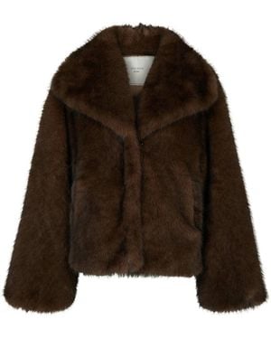 Neo Noir Faux Fur & Shearling Jackets - Brown
