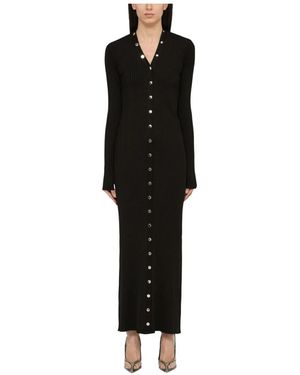 The Attico Langer Cardigan Pullover - Schwarz