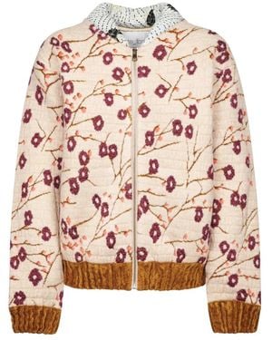 forte_forte Cherry Blossom Jacquard Bomberjacke - Pink