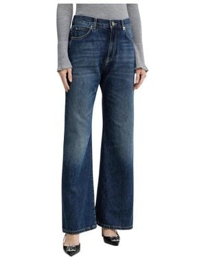 Pinko Jeans ,Blauw ,Katoen Wanda Wide-Leg Jeans
