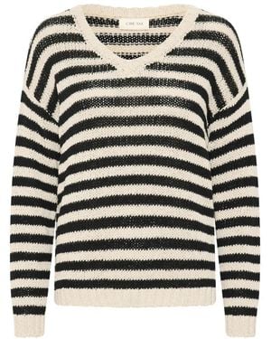 Cream V-Neck Knitwear - Noir