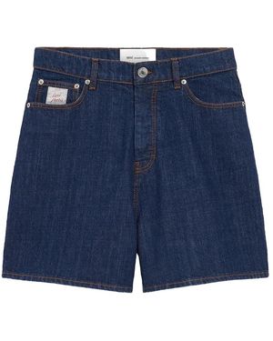 Ami Paris Denim Shorts - Blue