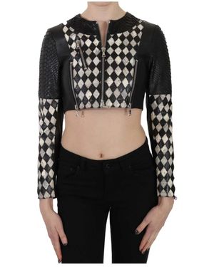 John Richmond Cropped Short Biker Jacket - Zwart