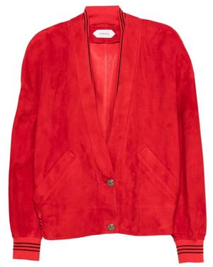 Versace Suède V-Hals Vest - Rood
