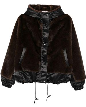 VALENTINI 1972 Jassen ,Bruin ,Polyester Eco Fur Parka - Zwart