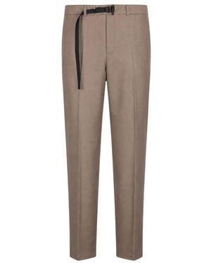 White Sand Slim-Fit Trousers - Brown