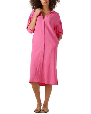 Ydence Kleedjes ,Roze ,Denim Roze Midi Jurk Sienna Charme