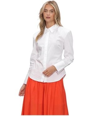 co'couture Overhemden ,Wit ,Leer Sannacc Power Shirt - Rood