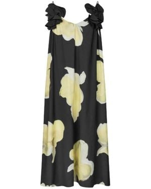 Stine Goya Geblümtes Langes Kleid - Schwarz