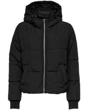 Jacqueline De Yong Schwarze reißverschluss kapuzenjacke herbst/winter