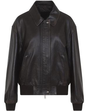 Prada Jassen ,Bruin ,Leer Leren Bomberjack - Zwart