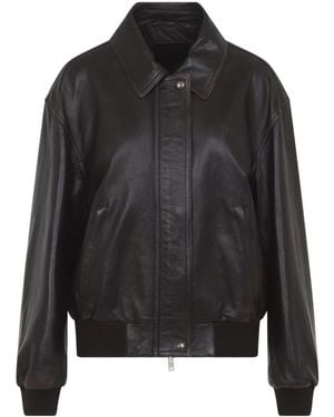 Prada Leder Bomberjacke - Schwarz