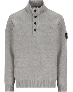 Stone Island Pullover Mit Halbem Reißverschluss - Grau
