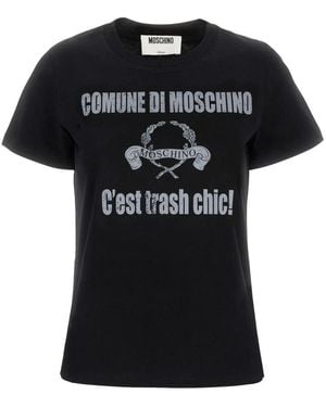 Moschino Tops ,Zwart ,Katoen T-Shirt
