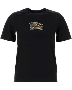 Burberry Katoenen T-Shirt - Zwart