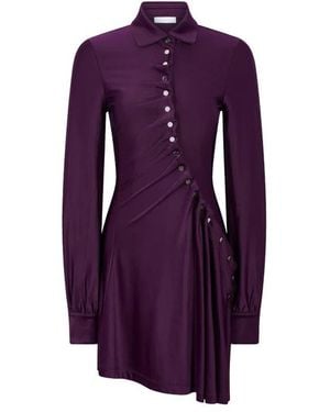 Rabanne Draped Jersey Mini Jurk - Paars