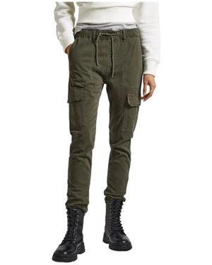 Pepe Jeans Leather Trousers - Grün