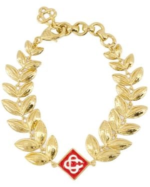 CASABLANCA Messing Lorbeerblatt Armband - Mettallic