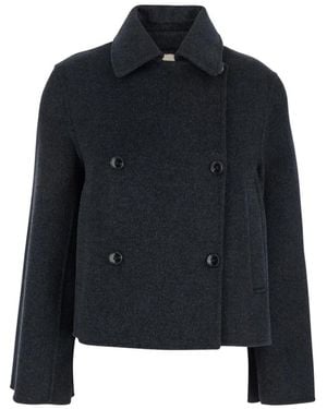 Semicouture Double-Breasted Coats - Zwart