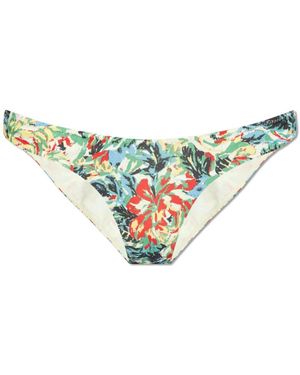Ganni Polyester Bikini-Set Mit Blumenmuster (Oberteil Und Unterteil) - Blau