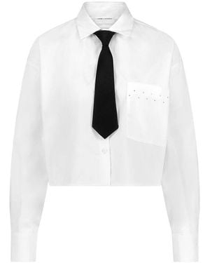 Jane Lushka Luxuriöse Popeline-Bluse - Weiß