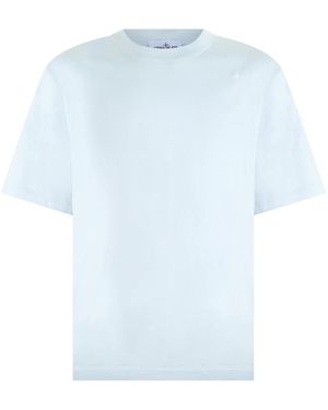 Stone Island Tops ,Blauw ,Katoen Katoenen T-Shirt