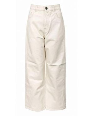 Rohe Broeken ,Katoen Berber Wijde Cropped Jeans - Naturel