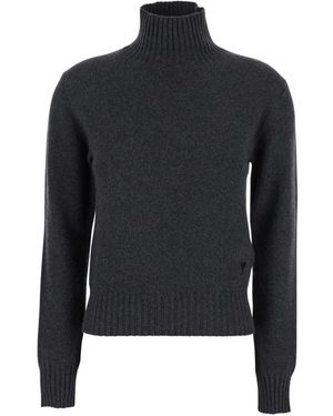 Ami Paris De Coeur Turtleneck Sweater - Blauw