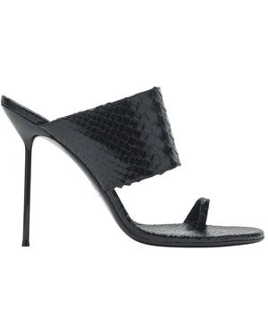 Paris Texas Heeled Mules - Black