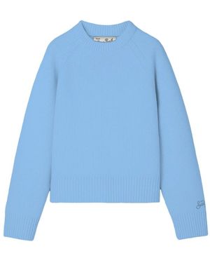 MC2 Saint Barth Truien & Vesten ,Blauw ,Plain Jersey Knit Oversized Raglan
