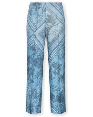Elena Miro Geprinte Viscose Broek - Blauw
