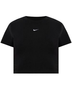 Nike Fitness ,Zwart ,Katoen Sportswear Chill Knit Cropped T-Shirt