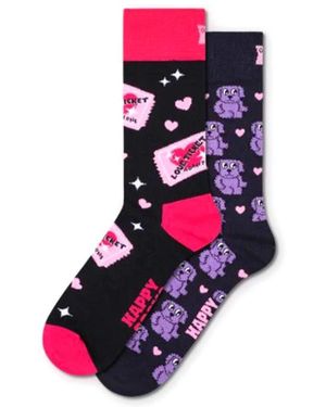 Happy Socks 2-Pack Love Tickets Sokken Geschenkset - Rood