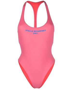 Stella McCartney Logo-Print Cut-Out Badpak - Roze