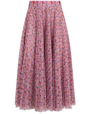 Philosophy Di Lorenzo Serafini Rokken ,Veelkleurig ,Polyester Plissé Midi Rok - Roze