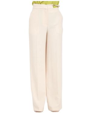 SIMONA CORSELLINI Straight Trousers - Natural