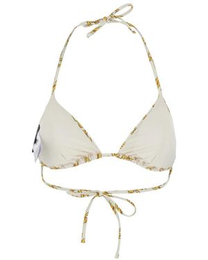 Versace All-Over Chain Print Bikini Top - Wit