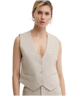 Gestuz Jassen ,Polyester Patroon Vest - Naturel