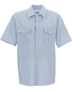 MM6 by Maison Margiela Short Sleeve Shirts - Blue