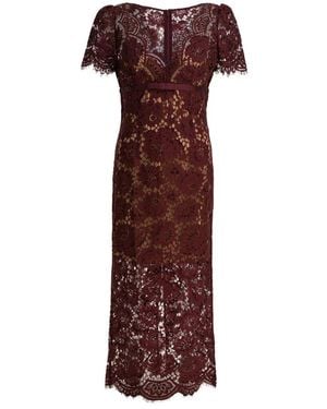 Self-Portrait Midi Dresses - Brown