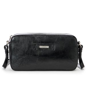 Iceberg Glänzende Schultertasche Aus Naplak-Leder - Schwarz