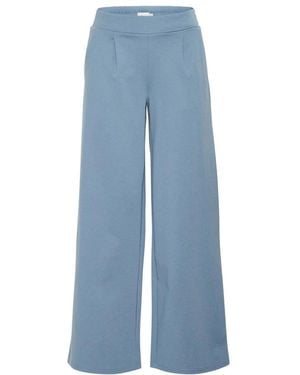 Ichi Broeken ,Zwart ,Polyester Ihkate Sus Long Wide Pa 2 - Blauw