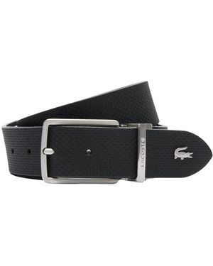 Lacoste Wendegürtel Leder Krokodil Schwarz