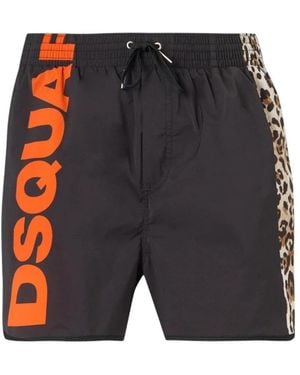 DSquared² Badmode ,Zwart ,Beachwear - Grijs