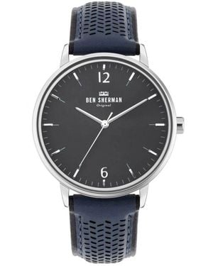 Ben Sherman Lederarmband quarzuhr, edelstahl - Mettallic